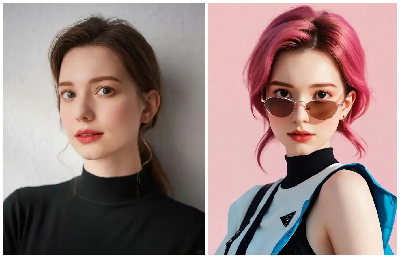 선명한 색감과 굵은 윤곽선이 돋보이는 카툰 아바타 스타일